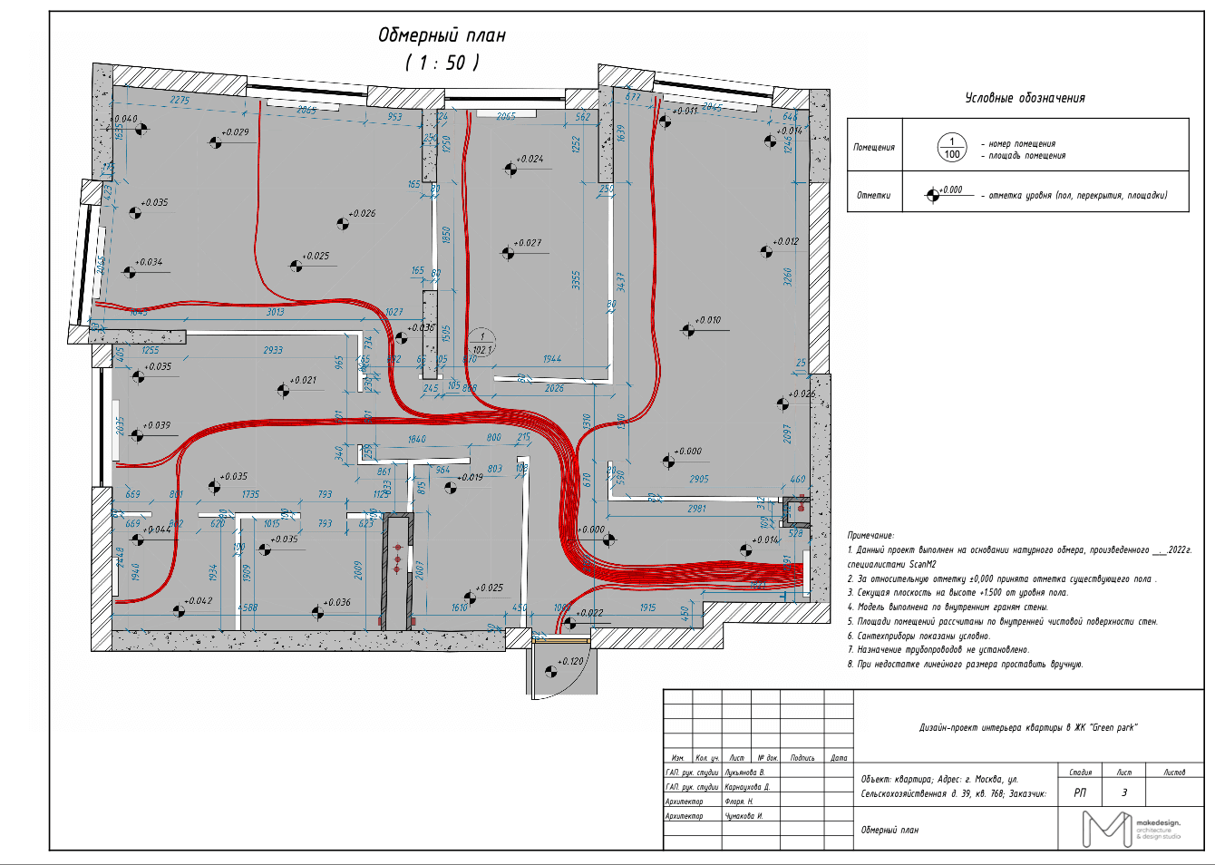 Villa floor plan — measured apartment layout drawing at scale 1:50 — Frigate Bali